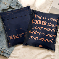 Enveloppes d'expédition réutilisables à double bande en polyéthylène, couleur or rose et bleu marine, certifiées GRS, pour marques de luxe durables