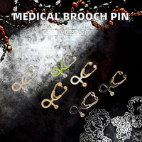 Minuscule or argent médical stéthoscope broche broches pour médecins mariage fiançailles collier broche épinglette bouton Badge en alliage