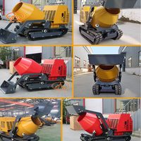 Bétonnière automotrice sur chenilles à double cuve 300L, prix usine, fabriquée en Chine pour parking souterrain compact