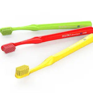 Meilleure vente Pesitro 6580 brosse à dents adulte ultrasoft 0.10mm filaments fabricant de brosse à dents manuelle