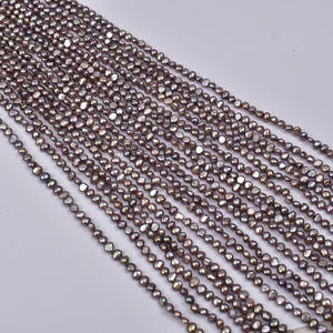 Collier de perles violettes démoniaques de 4 mm, perles d'eau douce naturelles colorées, forme baroque, perles en vrac, chaîne de clavicule, produit semi-fini - Product Image 3
