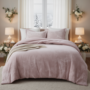 Juego de edredón Caron The Palacial de terciopelo arrugado reversible tamaño King para cama - Product Image 2