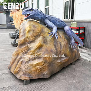 Zoo Park Haute Qualité Animatronic <span class=keywords><strong>Robot</strong></span> Lézard Sculpture Grande Taille Métal Intérieur Animal Modèle Centre Commercial Aventure Parc Aéroport - Product Image 4