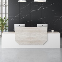 Bureau de réception commercial moderne et brillant pour 2 personnes, en surface solide, pour bureau, supermarché, hall d'hôtel - Chine