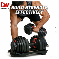 Ensemble d'haltères réglables DW SPORTS avec base, changement rapide de poids, haltères pour la maison, salle de sport commerciale, équipement d'entraînement de force