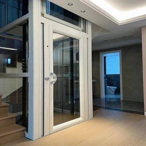 Ascenseur hydraulique en verre pour maison, villa, usage <span class=keywords><strong>commercial</strong></span> et résidentiel, intérieur/extérieur, 3 étages, petit format, 2 à 4 personnes, ascenseur à vide - Product Image 1