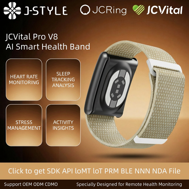 JCVital V8 SDK APL OEM ODM Bracelet Elite Athlete Monitor Smart Band Training Load Recovery Suggestion Wholesale CE FCC Rohs