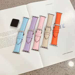 Correa de reloj de piel auténtica de vaca de 38/41/45mm con logotipo personalizado para <span class=keywords><strong>Apple</strong></span> iWatch Series 8 7 6 5 4 3 2 1 <span class=keywords><strong>SE</strong></span> 49mm correa de reloj Ultra - Product Image 6