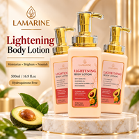 Lotion Pemutih Kulit Vitamin C Label Pribadi Custom MOQ Rendah, Pelembab Tubuh AHA Jeruk untuk Wanita