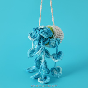 Decorazione per Auto a Forma di Fiore all'Uncinetto, Accessorio Auto Fatto a Mano, Decorazione Pendente a Cuore <span class=keywords><strong>e</strong></span> Foglia Lavorata a Maglia - Product Image 6