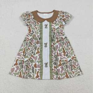 Vêtements d'été assortis pour enfants avec broderie camouflage lapin de Pâques - Product Image 4