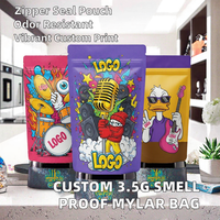 Sacs en Mylar PE à toucher doux, anti-odeur, imprimés sur mesure, 3,5 g, résistants aux enfants, avec fermeture éclair, 3,5 mil, échantillon gratuit, usine OEM