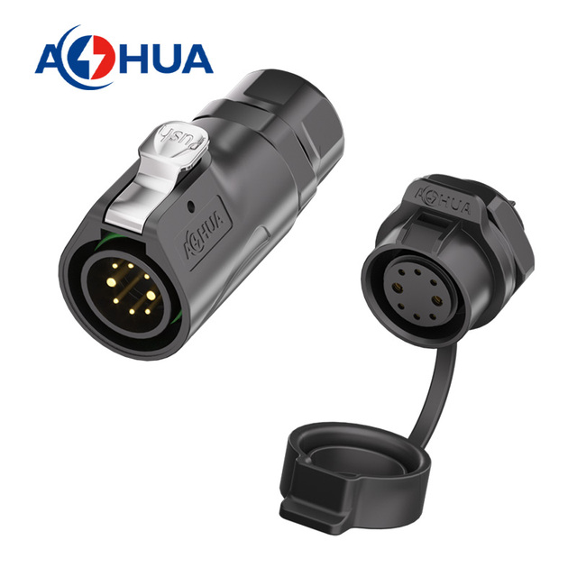 LP20 3Pin Circular IP67 Waterproof Connector - 20A Rated Industrial Power Panel Type, Male Plug & Female Socket for LED