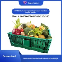 Panier pliable empilable en plastique UGET personnalisé, en maille, en PP, résistant à la pression, pour fruits et légumes, pour aliments