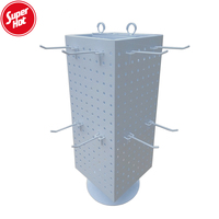 Présentoir d'autocollants double face Euro Hook Rack Desktop Supermarket Pegboard Stand