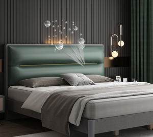 Lusso moderno bianco contemporaneo king Size camera da <span class=keywords><strong>letto</strong></span> mobili verdi in vera pelle <span class=keywords><strong>letto</strong></span> con Design per letti Queen - Product Image 5