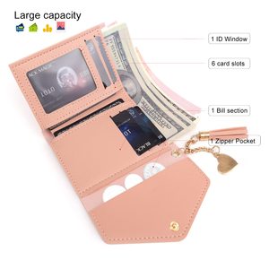 Portafogli con pochette in pelle di credito <span class=keywords><strong>rosa</strong></span> Ultra sottile da <span class=keywords><strong>donna</strong></span> - Product Image 4