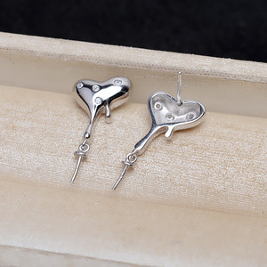 อุปกรณ์ทำต่างหูเงินแท้ S925 แบบ DIY สำหรับต่างหูมุกสองวง  ฐานต่างหูสำหรับมุกเรียบขนาด 6-7 มม.  รุ่น 16271  อะไหล่เครื่องประดับ - Product Image 5