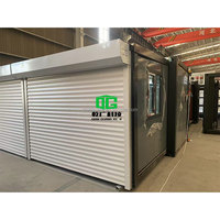 Maison conteneur double pour garage extérieur avec portes à volets roulants Acier extensible et panneau sandwich