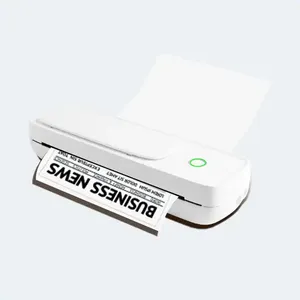Impresora térmica pequeña de 300DPI inalámbrica Bluetooth con cable USB Impresión en línea A4 Tamaño de papel Impresora portátil sin tinta