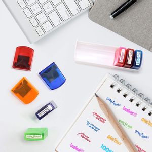 Juego <span class=keywords><strong>de</strong></span> 8 Sellos Personalizados para Maestros, Coloridos, Autoentintables, Motivacionales, para Clase, Hogar y Escuela - Product Image 2