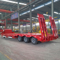Semi-remorque à plateau plat à 3 essieux, pneus 12R22.5, remorque à plateau plat pour le transport de conteneurs, logistique portuaire