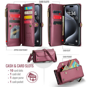 Nouveaux produits <span class=keywords><strong>CaseMe</strong></span> 2025 pour <span class=keywords><strong>iPhone</strong></span> 17 16 Pro Max 15 14 13 12 <span class=keywords><strong>SE</strong></span> 4 – Étui portefeuille avec porte-cartes à rabat pour <span class=keywords><strong>iPhone</strong></span> 16 Pro Max - Product Image 2