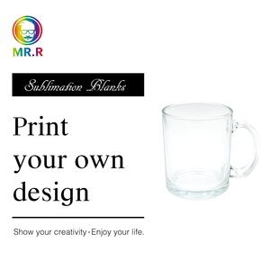 M R.R 11oz Sublimación Blanks <span class=keywords><strong>Taza</strong></span> transparente de vidrio transparente, tazas de café con asa para transferencia de recubrimiento térmico de calor - Product Image 3