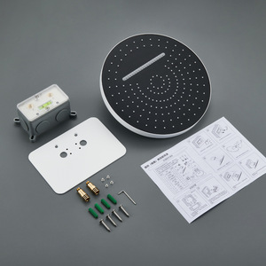 Sistema Doccia Moderno a Parete in Rame <span class=keywords><strong>Bianco</strong></span> con <span class=keywords><strong>Soffione</strong></span> Rotondo - Product Image 3