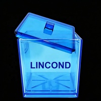 Lincond logo Personnalisé Carré Double Couche En Plastique Bière Seau à Glace Avec Couvercle