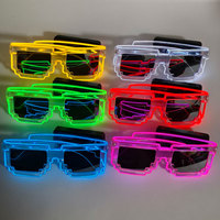 Nouveau Design LED Glowing Disco Pixel Lunettes Bar Party Atmosphere Props-Lunettes de soleil en mosaïque pour les fournitures de fête de Noël