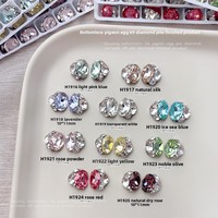 Ornement de nail art K9 sans fond, forme œuf de pigeon, motif diamant, ovale, couleurs rose vif, rouge, bleu, violet, fini, fait main, accessoire en forme de boule