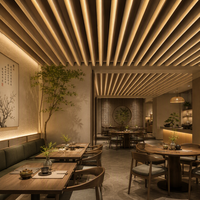 Plafonds décoratifs en tube carré en aluminium en forme de U, résistants à l'humidité, sur mesure, pour la décoration des restaurants
