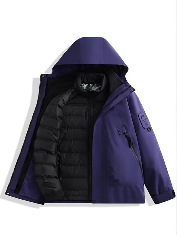 Unisex-dark purple-3-in-1 down liner