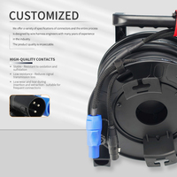 Bobine de câble portable multi-connecteurs EU Schuko Power Plug XLR DMX Powercon pour systèmes d'éclairage de scène et de sonorisation en direct