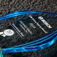 Trophée en verre cristal personnalisé professionnel, haute qualité, gravure laser, style sportif, récompense de marque Glory