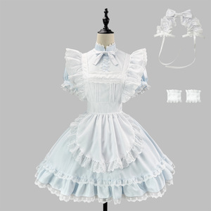 Lolita Maid Outfit Light Blue Dress With Lace Ruffles For Cosplay Princess Costume Spring 2026 - Product Image 1
