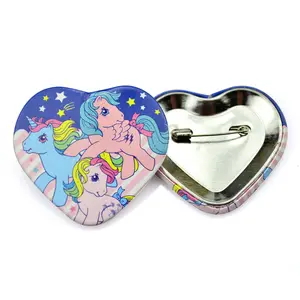 Custom Heart Shaped Button Pins