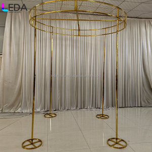 LEDA Support en métal doré réglable de style simple Support de porte en arc professionnel pour événement de mariage - Product Image 3