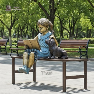 Estatua <span class=keywords><strong>de</strong></span> Bronce <span class=keywords><strong>de</strong></span> Niña y Perro <span class=keywords><strong>de</strong></span> Diseño Personalizado TREVI <span class=keywords><strong>para</strong></span> Decoración <span class=keywords><strong>de</strong></span> Jardín - Product Image 4