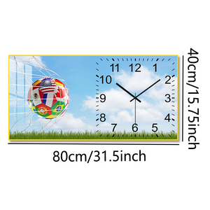Horloge <span class=keywords><strong>murale</strong></span> de football avec drapeau multi-national (design de filet de <span class=keywords><strong>but</strong></span>) pour les fans, décoration personnalisée pour la maison, salon - Product Image 5