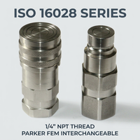 NPT 1/4 "pouces à face plate ISO16028 Parker FEM échange raccords hydrauliques à connexion et déconnexion rapides