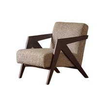 Fauteuil en bois massif de style Mid-Century Modern avec accoudoirs, idéal pour appartement, maison d'hôtes, salon, balcon, chambre à coucher