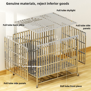 Gabbia per Cani in Acciaio Inox Personalizzata 94*64*81cm per Interni con Vassoio Inferiore in Plastica e Ruote Universali Economica - Product Image 3