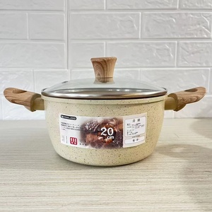 Pentola in <span class=keywords><strong>Alluminio</strong></span> Pressofuso per Stufati e Zuppe, per Uso Domestico, Compatibile con Piani Cottura a <span class=keywords><strong>Induzione</strong></span> e a Gas, Pentola Antiaderente a Doppio Lato con Fondo Effetto Pietra - Product Image 6