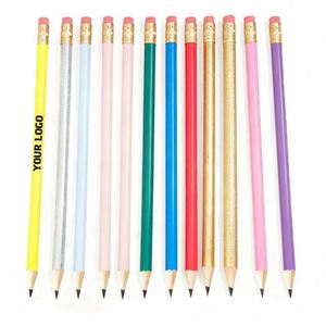 Cadeau d'entreprise promotionnel, crayon jaune imprimé avec logo, crayons hexagonaux vierges, cadeaux promotionnels personnalisés - Product Image 1