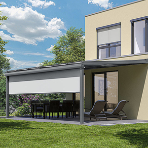 Pabellón de aluminio inteligente de tamaño personalizado, pérgola con techo de lamas eléctricas al por mayor para proyectos de construcción al aire libre - Product Image 3