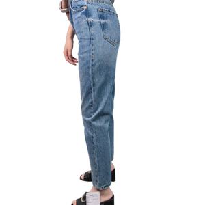 Pantalones Vaqueros de Color Sólido para Mujer, Diseño OEM, Disponibles en Stock, Pantalones de Mezclilla Casuales de Corte Recto - Product Image 3