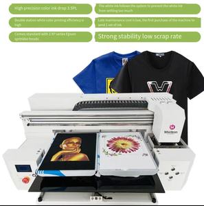 A3t-shirt kỹ thuật số trực tiếp máy in nhỏ quần áo máy quần áo Logo mẫu máy in DTG hai trạm - Product Image 3