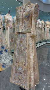 Robe <span class=keywords><strong>de</strong></span> mariée <span class=keywords><strong>de</strong></span> style chinois Qipao Cheongsam, broderie à <span class=keywords><strong>la</strong></span> <span class=keywords><strong>main</strong></span>, perles <span class=keywords><strong>de</strong></span> cristal, robe <span class=keywords><strong>de</strong></span> mariée en forme <span class=keywords><strong>de</strong></span> A - Product Image 4